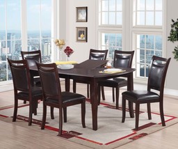 7-Pc. Dark Brown Dining Set w/ Butterfly Leaf - £974.54 GBP