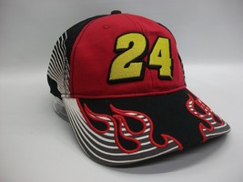 Jeff Gordon 24 Hendrick Motorsports Nascar Hat Red Blue Hook Loop Baseball Cap - £15.41 GBP