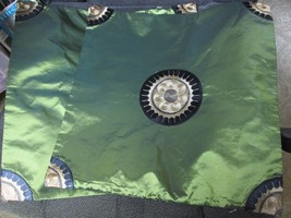 &quot;&quot;2 OLIVE GREEN WITH CENTER MEDALLION&quot;&quot; - SHINY PILLOW COVERS - NEW - £7.08 GBP