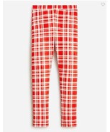 New Crewcuts Girls Red White Plaid Knit Cotton Everyday Ankle Leggings 8... - £12.57 GBP