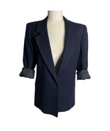 Vintage Richard Evans Wool Blend Blazer 8 Blue Lined Pockets Button Jack... - £29.30 GBP