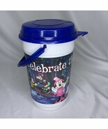 Disney Parks Popcorn Bucket Celebrate The Season Blue Sparkle Lid and Ha... - €16,23 EUR