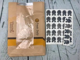 30pcs Food Kraft Bags with Label Seal Stickers Kraft Paper Packaging Kraft Paper - £28.71 GBP