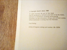 1966 Integral Animal Behavior David E. Davis First Printing PB Macmillan - £8.66 GBP