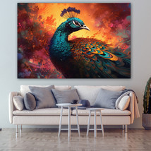Color Peacock Canvas Painting Wall Art Poster Landscape Canvas Print Picture - £11.01 GBP+