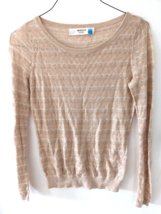 Anthropologie Sparrow orange striped semi-sheer knit top sweater women&#39;s SMALL - £11.66 GBP
