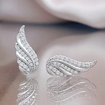 Exquisite Wings Shape Micro Inlaid Zircon Women's Ear Studs With Earrings Eardro - £7.98 GBP