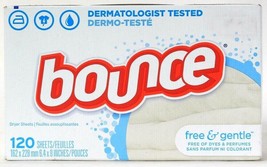 1 Box Bounce Free &amp; Gentle Of Dyes Dermatologist Tested 120 Count Dryer ... - £15.17 GBP