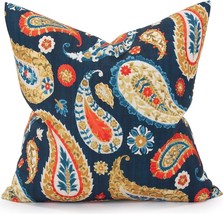Pillow Throw HOWARD ELLIOTT 24x24 Boteh Indigo Blue Polyester Down Insert Poly - £215.69 GBP