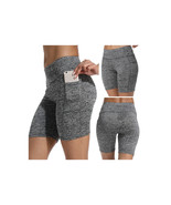  High Rise Yoga Shorts with Pockets   Bermuda Shorts Long Bikers Shorts ... - £17.99 GBP