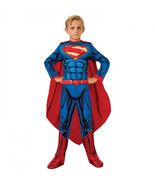 Superman Full Suit with Cape Deluxe Kid&#39;s Costume Blue - £33.17 GBP