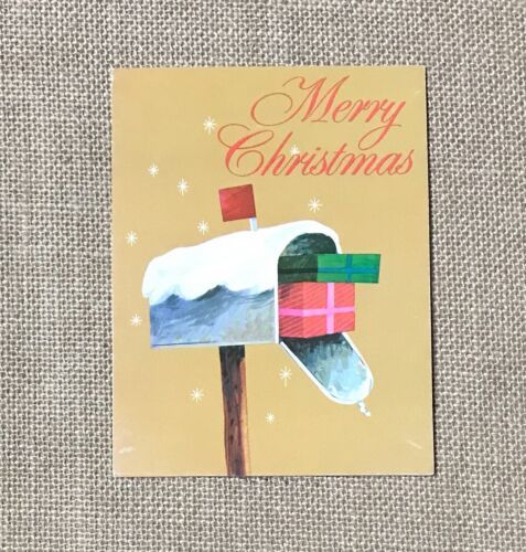 Primary image for Vintage Kodak Christmas Greeting Card with Photo Holder Mailbox Presents Snow