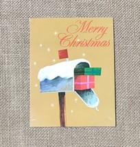Vintage Kodak Christmas Greeting Card with Photo Holder Mailbox Presents... - £2.34 GBP