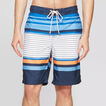 Goodfellow &amp; Co™ Board Shorts ~ Men&#39;s Size XL ~ 9&quot; Inseam ~ Blue Stripe - £17.73 GBP