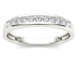 14K White Gold 0.25 Ct Diamond Wedding Engagement Anniversary Band - £265.21 GBP