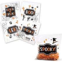 Resealable Halloween Goodie Bags For Treats, Candy (7.15 X 6.65 In, 120 ... - £19.66 GBP