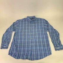 Izod Mens Long Sleeve XL Plaid Button Down Blue Shirt Size TG - $19.96