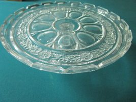 Depression Federal Glass Footed Cake Plate 6 X 12 Raised Scalloped Edge - £50.88 GBP