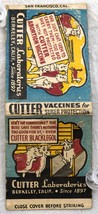 Vintage Matchbook Cutter Laboratories Cow Abortion Vaccines Berkeley, Ca... - $4.99