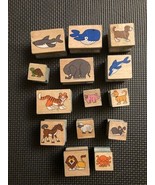 Melissa &amp; Doug Wooden Animal Stamps Lot of 13 - £6.69 GBP