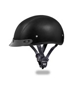 Daytona Helmets Skull Cap LEATHER COVERED Open Face Motorcycle DOT Helme... - £72.18 GBP+