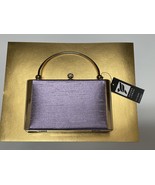 KEIGER LOMANI Purple Hard Shell Handbag Small Purse Clutch Gold & Crystal - NEW - $24.95