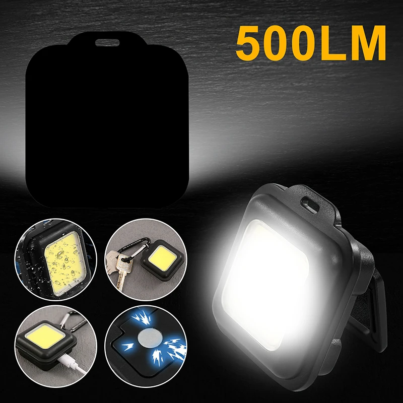 Eychain light portable work light flashlight usb rechargeable for outdoor camping small thumb200