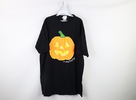 Vintage 90s Streetwear Womens OSFA Faded Halloween Pumpkin Night Sleep T-Shirt - £27.65 GBP