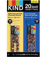 Kind 20 Bar Variety Pack of 20 1.4Oz Bars Caramel Chocolate Almond Sea S... - $28.21