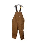 Carhartt Duck Bib Overalls Mens 50x30 Brown Relaxed Fit Canvas Workwear ... - £49.41 GBP