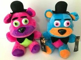 NEW SET of 2 XLARGE 16&quot; FNAF FREDDY  BLACKLIGHT NEON. LICENSED PLUSH. SOFT - $38.31