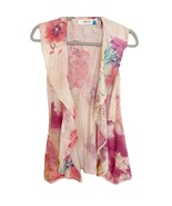 Anthropologie Sparrow Linen Blend Watercolor Floral Ruffle Sweater Vest ... - $32.73