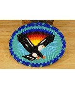 Vintage Native American Bald Eagle Flying Blue Sky Seed Bead Oval Belt B... - £98.36 GBP