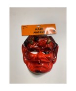 New Devil mask Red Plastic Scary Halloween One Size Adult - $5.92