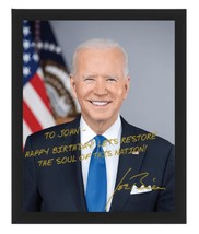 Personalized President Joe Biden Happy Birthday Message Autograph 8X10 Photo - £10.23 GBP