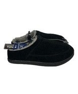 NEW George Mens Black Genuine Leather Faux Fur Lined Scuff Slippers Blac... - $25.71 CAD