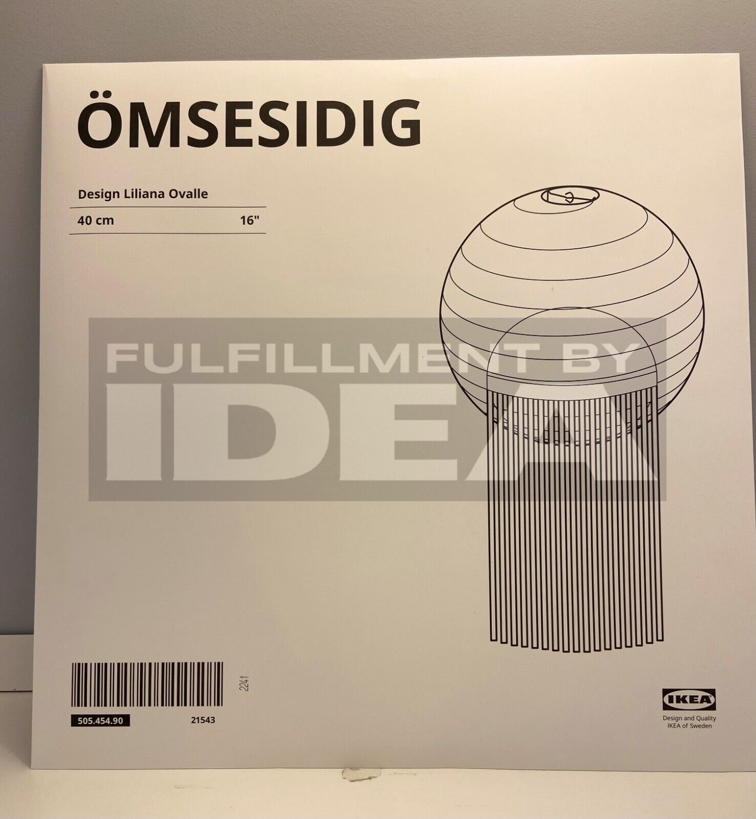 Primary image for Brand New IKEA OMSESIDIG White Pink Pendant Lamp Shade 505.454.90