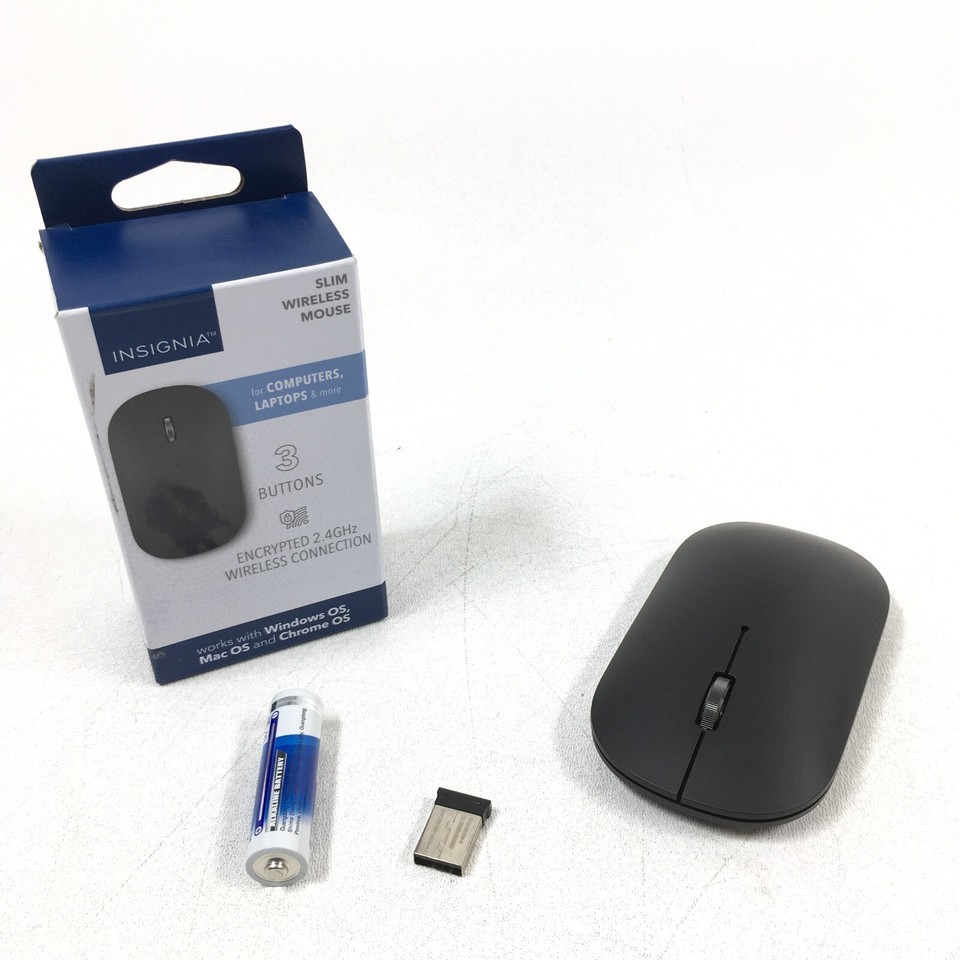Insignia - Wireless Optical 3-Button Mouse - Black NS-PM2SK3B23 - £5.74 GBP