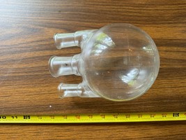Pyrex Glass 3-Neck Round Bottom Flask Unmarked Unknown - $52.98 CAD