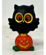 Vintage Hallmark Cards Merry Miniature  1976 Owl on Jack-O-Lantern Pumpk... - £19.62 GBP