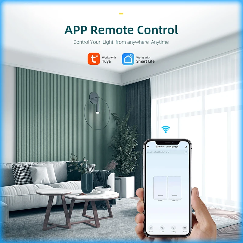 House Home Aubess Tuya 16A Mini WiFi Smart Switch Remote Power Monitor Automatio - £20.04 GBP