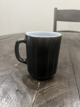 Vtg Anchor Hocking Fire King Retro Solid Black 12 Oz Mug Milk Glass - £44.48 GBP
