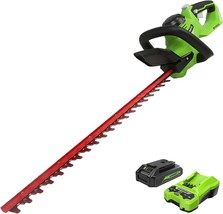 Greenworks 24V 22&quot; Cordless Laser Cut Hedge Trimmer With Included 2Point... - $200.92