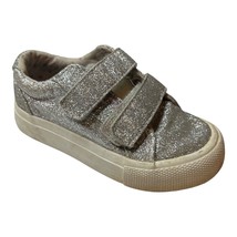 Tucker &amp; Tate Silver Glitter Two Strap Sneaker Size 6 - £8.04 GBP