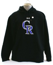 Under Armour ColdGear Black Colorado Rockies Hooded Sweatshirt Hoodie Men&#39;s NEW - £54.72 GBP