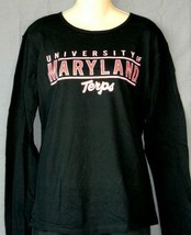 Maryland Terrapins T-shirt Women&#39;s Plus Size 3XL Black Terps NEW Longsleeve XXXL - £11.42 GBP