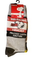 Socks - 2 Pair - Shoe Size 6.5-12 - New - Peanuts Snoopy Warning Hangry - £13.31 GBP