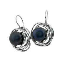 Wunderschöne natürliche schwarze Perle 925 Sterling Silber handgefertigt... - $104.35