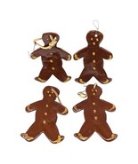 Ned Foltz Pottery Redware Gingerbread Man Ornament Brown Yellow Glaze Ch... - $70.08 CAD