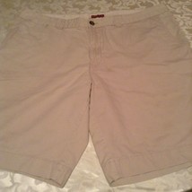 Size 40 Merona shorts khaki  flat front Inseam 10 inch - £17.76 GBP